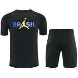2026 Brazil Black Training Shorts Suit