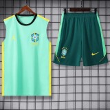 2026 Brazil Light Green Training Shorts Suit