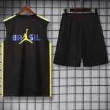 2026 Brazil Black Training Shorts Suit