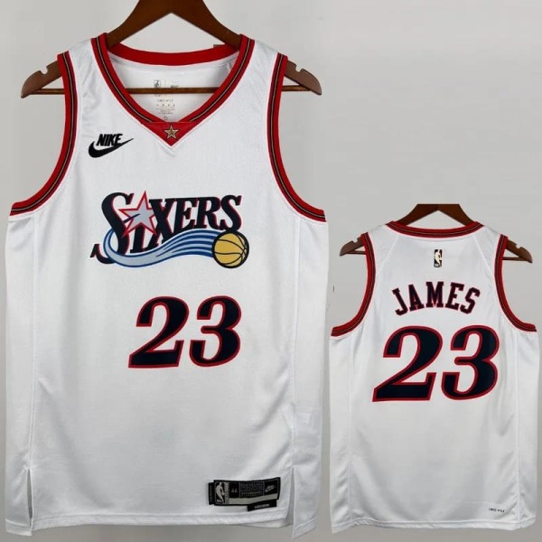 2025/26 76ERS JAMES #23 Top Quality Hot Pressing White NBA Jerseys