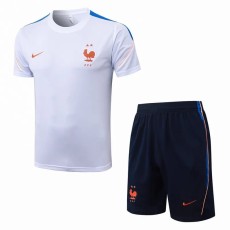 2026 France White Training Shorts Suit