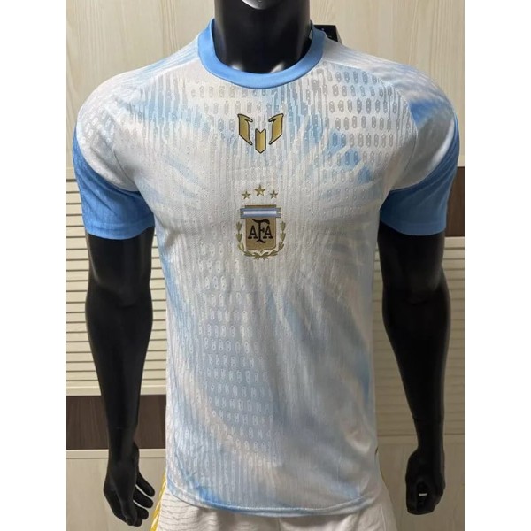 2026 Argentina White blue Player Training Shirts