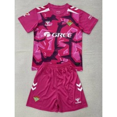 2026/27 Real Betis Goalkeeper Pink Fans Kids Soccer jersey