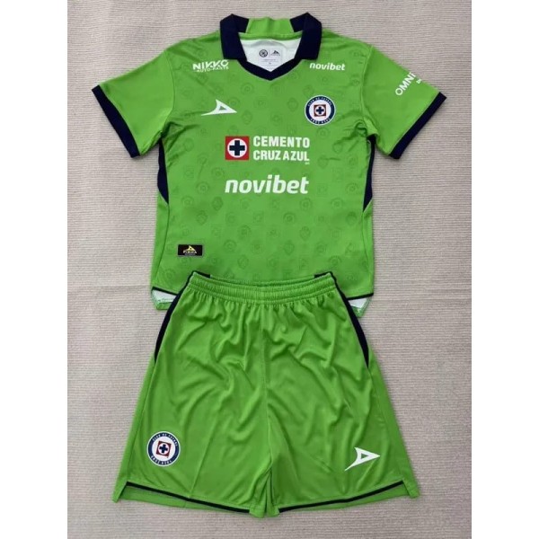 2026/27 Cruz Azul Goalkeeper Green Fans Kids Soccer jersey