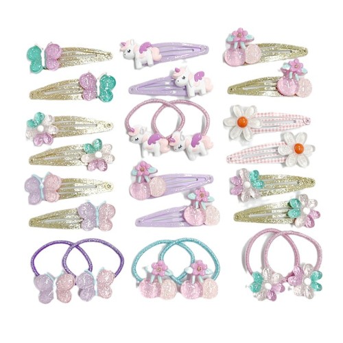 Unicorn flower butterfly hair clip hair tie set