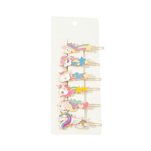 New arrival Zinc alloy unicorn hair pin set