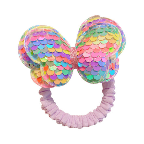 Good quality 2 layers sequin bows hair tie