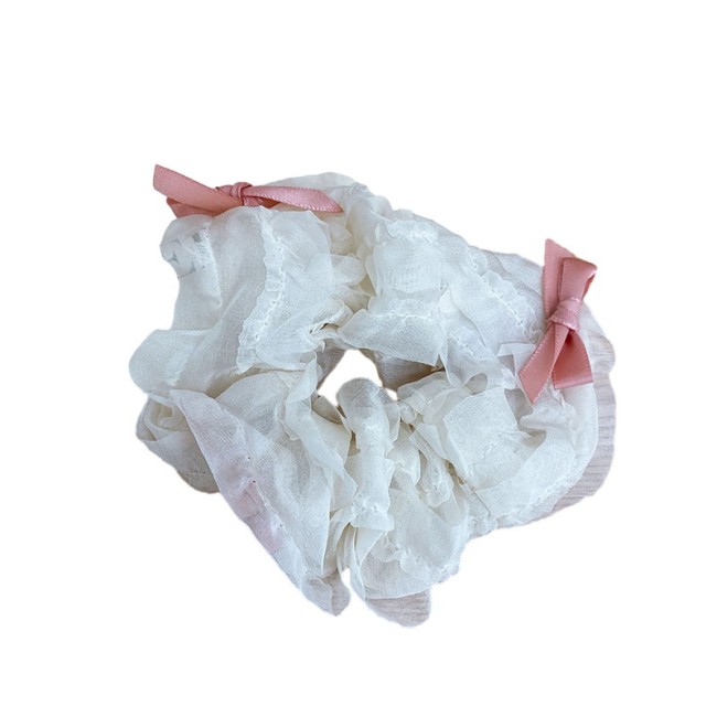 Ballet ribbon scrunchies with small bow for girl