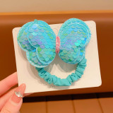 Good quality 2 layers sequin bows hair tie