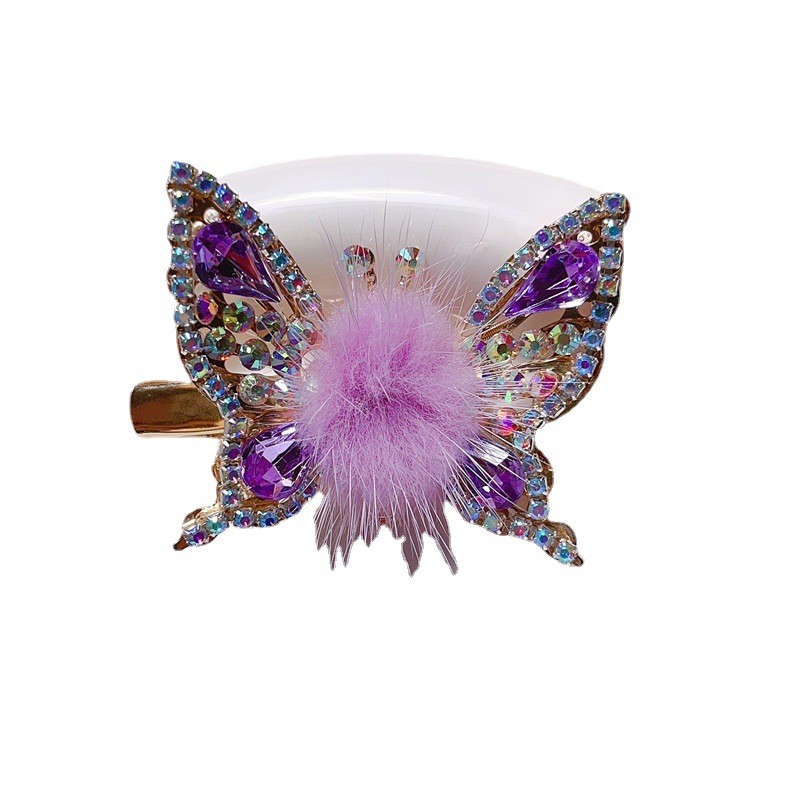 Sweet hair clip moving butterfly with hairball