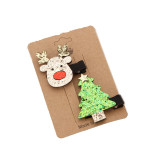 Colorful glitter Xmas hair clip set of 2 pcs