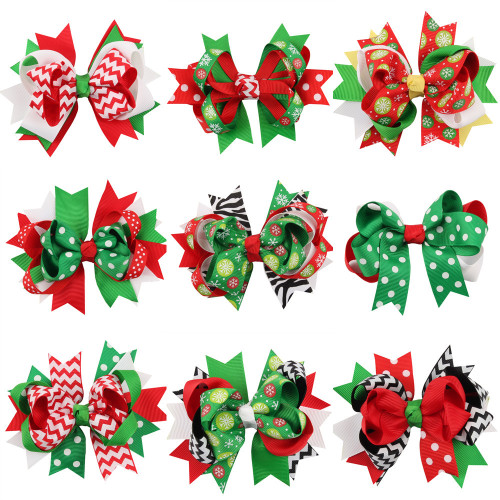 Ribbon hair bow Christmas knot hair bow clip
