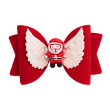 2 Layers hair bow Christmas glitter metallic hair clip