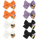 Set Of 2PCS Cotton Fabric Hair Bow With Embroidery / Printing