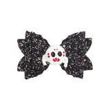Glitter Fabric Bow With Charm For Halloween