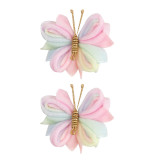 Set of 2pcs girls exquisite mesh butterfly hair clip