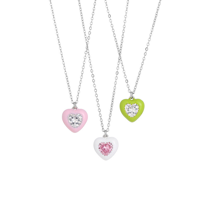 Macaron Fresh and Sweet Love Zircon Necklace