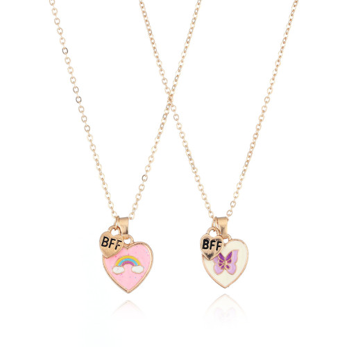 Love Rainbow Oil Drop Necklace BFF Necklace