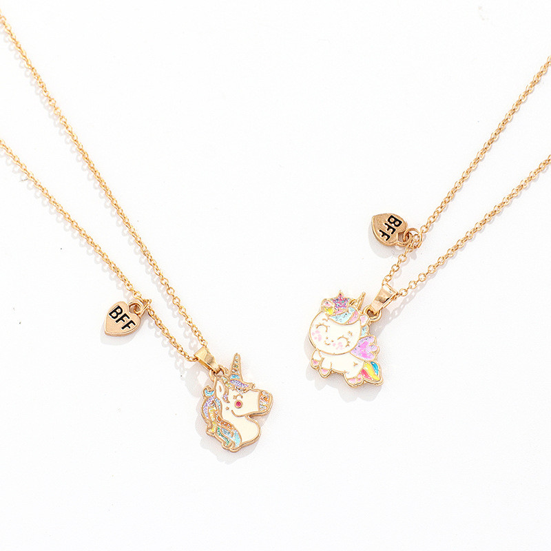 New Children's Unicorn Alloy Necklace Two Pack