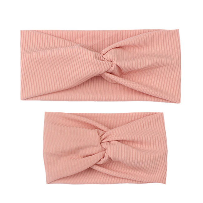 Summer New Parent Child Solid Striped Headband
