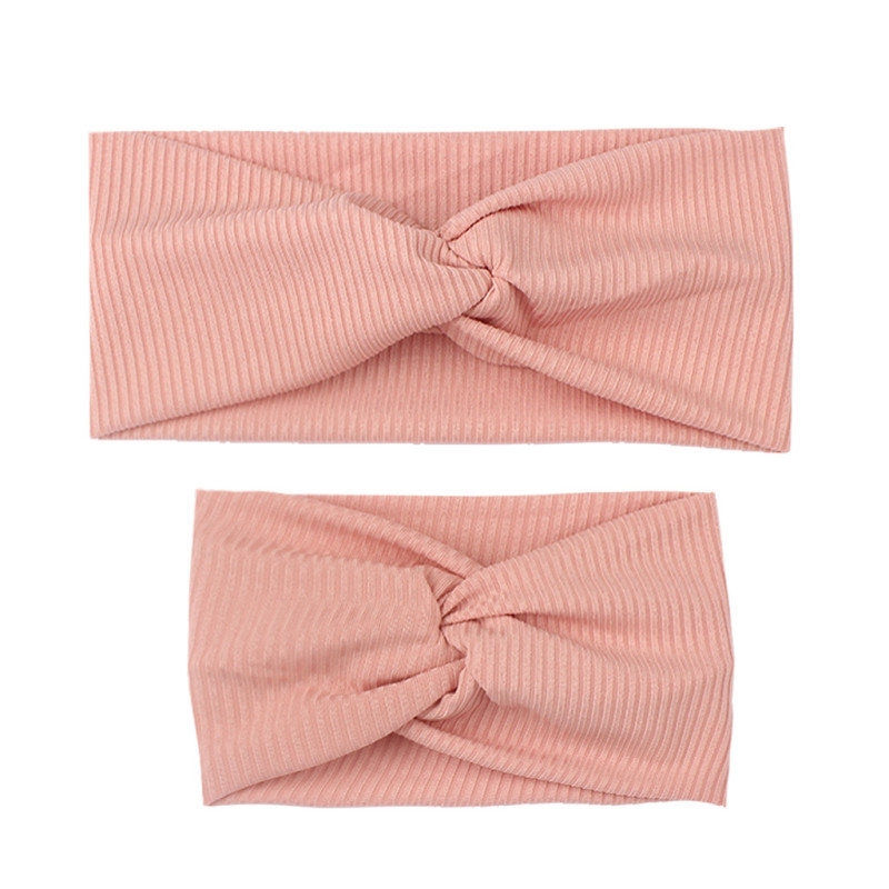 Summer New Parent Child Solid Striped Headband