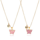 Shining Alloy Butterfly BFF Necklace