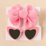 Baby Bow Super Soft Nylon Hairband Heart shaped Sunglasses Set
