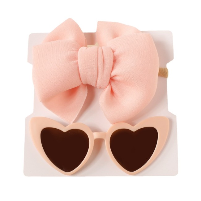 Baby Bow Super Soft Nylon Hairband Heart shaped Sunglasses Set