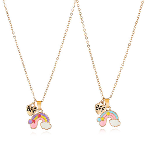 BFF Rainbow 2Pcs Necklace Set