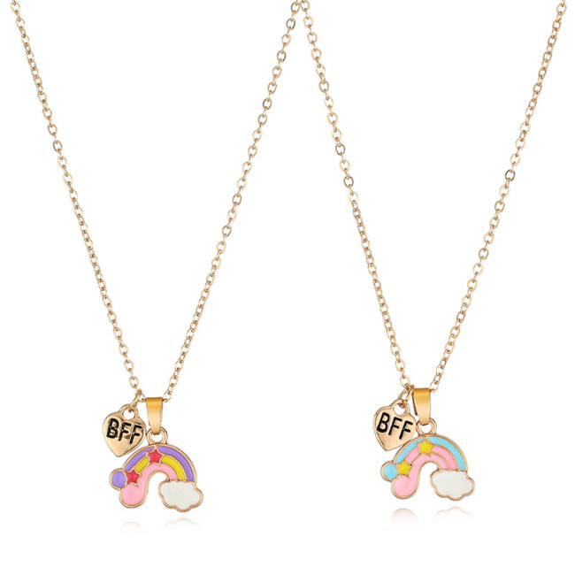 BFF Rainbow 2Pcs Necklace Set