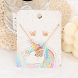 New Girl Elegant Butterfly Earnail Necklace Set