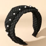 Versatile Retro Pearl Black Hair Band
