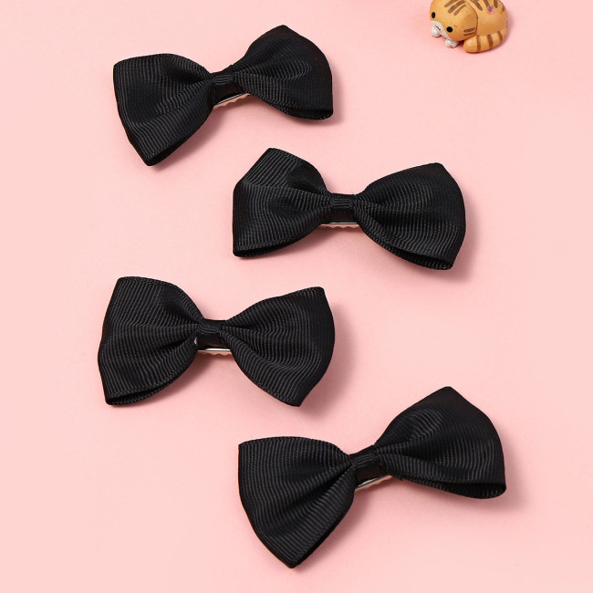 BTS 4Pcs Black Bow Clip Set