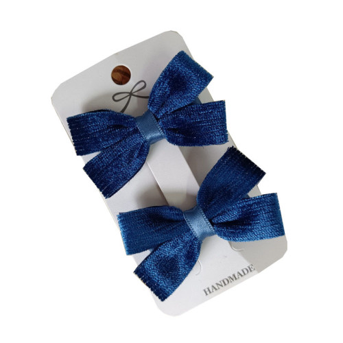 Corduroy Small Bow Pair Clip