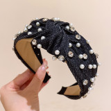 Cowboy Blue Rhinestone Pearl Head Band