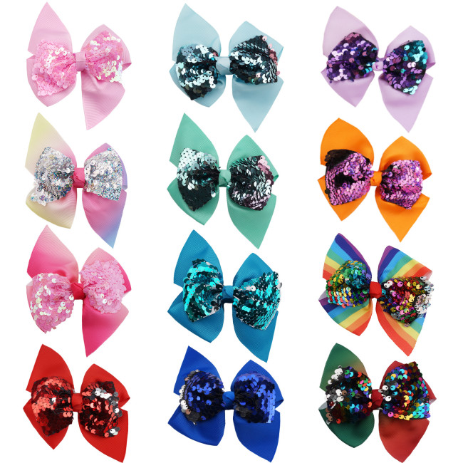 Colorful Sequin Hair Bow