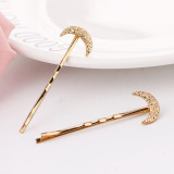 Metal Gilded Star Moon Frosted Hair Clip