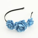 Cowboy Blue Rose Blossom Headband