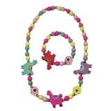 Colorful Wood Lama Jewelry Set