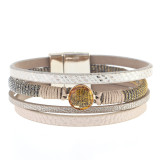 Leather Rope Diamond Bracelet Female