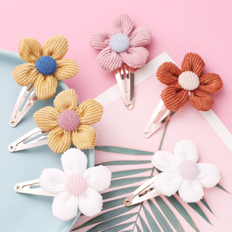 Corduroy Flower Clip
