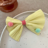 Colorful Cute Bow Clip With Pompom