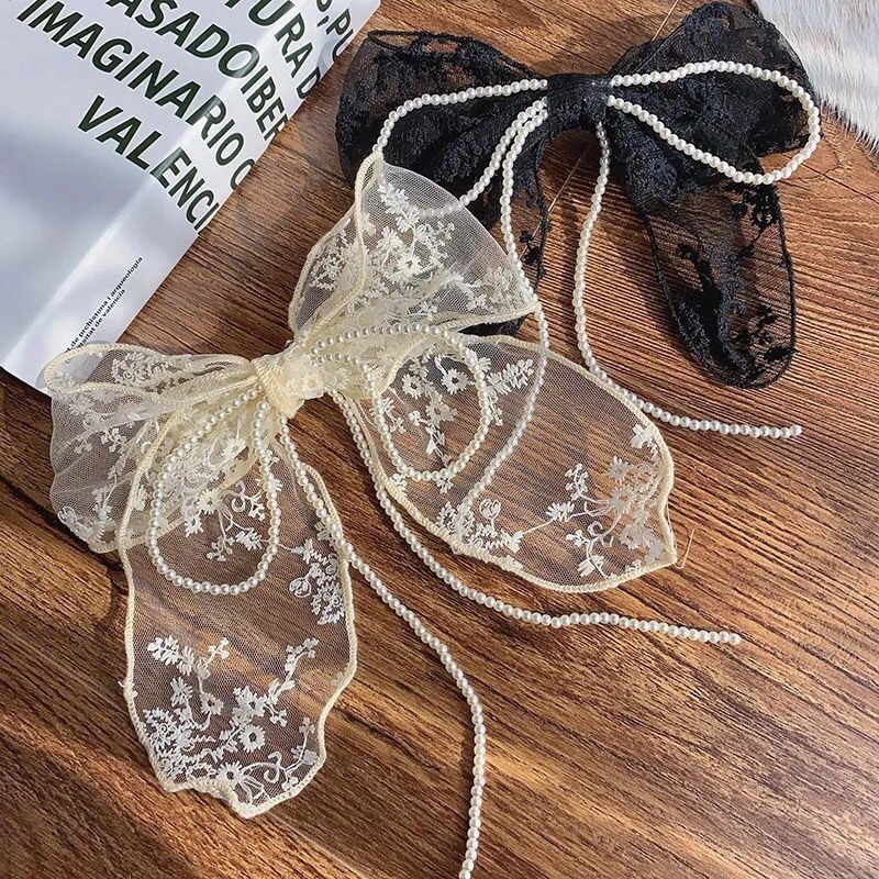 Lace Embroidery Hair Bow