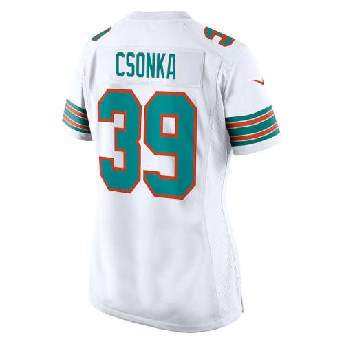 M.Dolphins #39 Larry Csonka White Retired Player Jersey Stitched American Football Jerseys