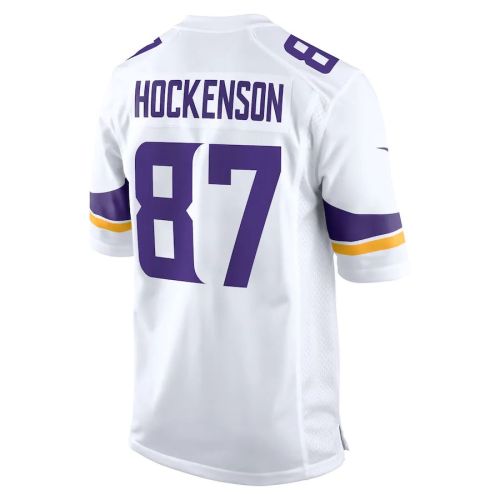 M.Vikings #87 T.J. Hockenson White Game Player Jersey Stitched American Football Jerseys