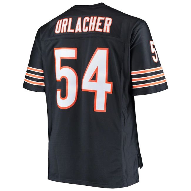 C.Bears #54 Brian Urlacher Mitchell & Ness Navy Big & Tall 2001 Retired Player Replica Jersey Stitched American Football Jerseys