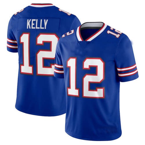 B.Bills #12 Jim Kelly Mitchell & Ness Royal Big & Tall 1990 Retired Player Replica Jersey Football Stitched American Jerseys