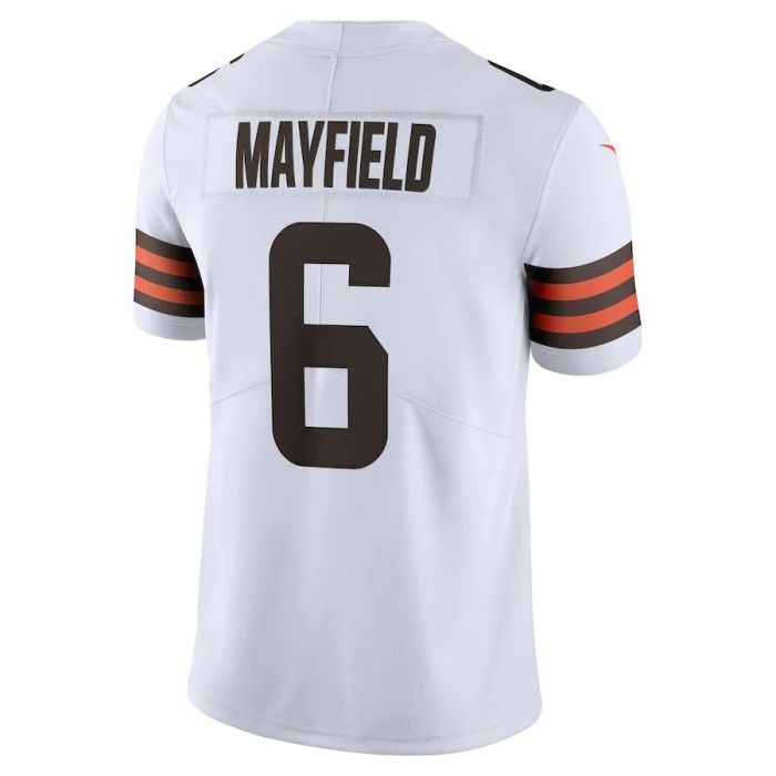 C.Browns #6 Baker Mayfield White Vapor Limited Jersey Stitched American Football Jerseys