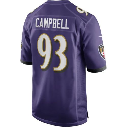 B.Ravens #93 Calais Campbell Purple Game Player Jersey Stitched American Football Jerseys