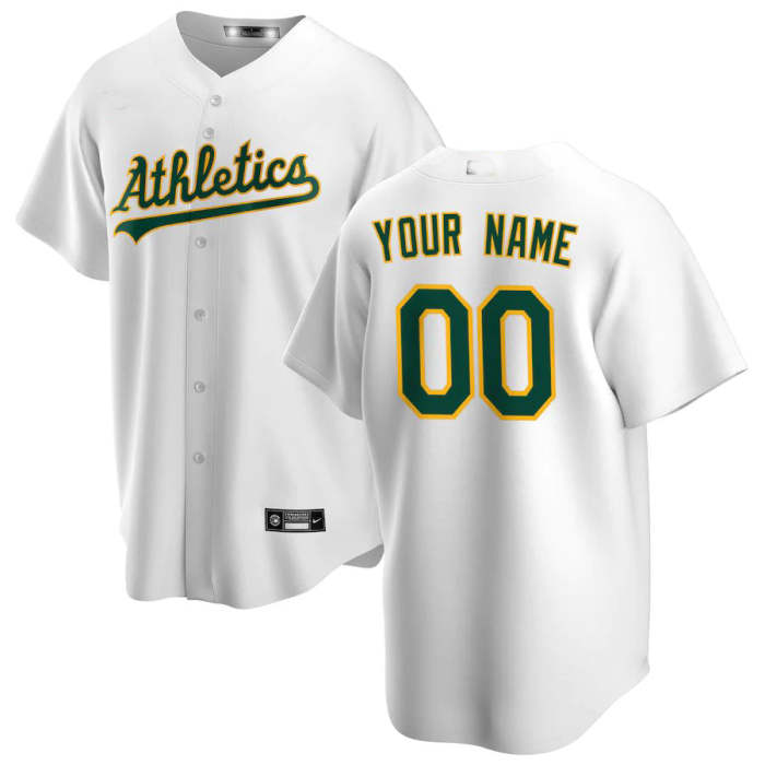 Baseball Jerseys Custom Oakland Athletics White Home Replica Custom Jersey